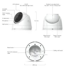 Camara de Seguridad Ubiquiti UVC-G5-Turret-Ultra 2K Visión Nocturna Camara de Seguridad Ubiquiti UVC-G5-Turret-Ultra 2K Visión Nocturna