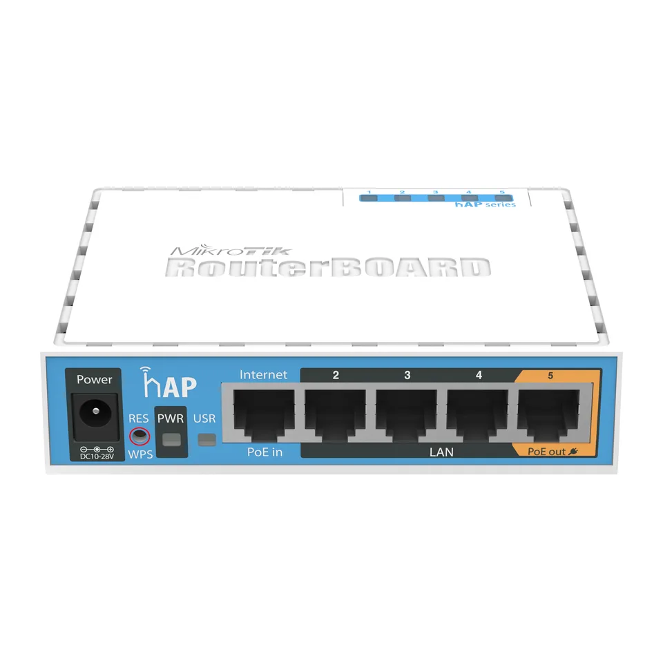 Access Point MikroTik hAP RB951Ui-2nD 5 Puertos, USB, PoE Out