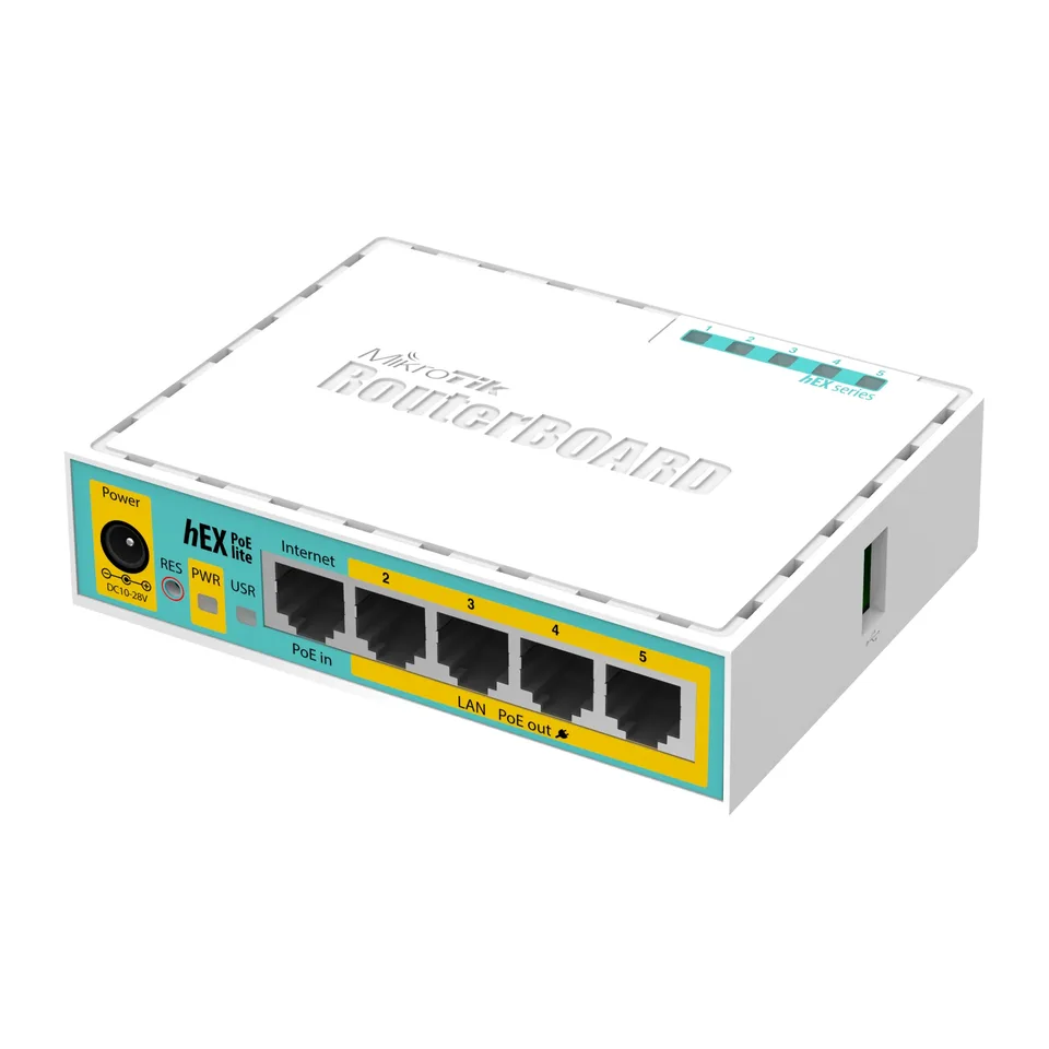 Router MikroTik hEX PoE lite RB750UPr2 | 5 Puertos y USB