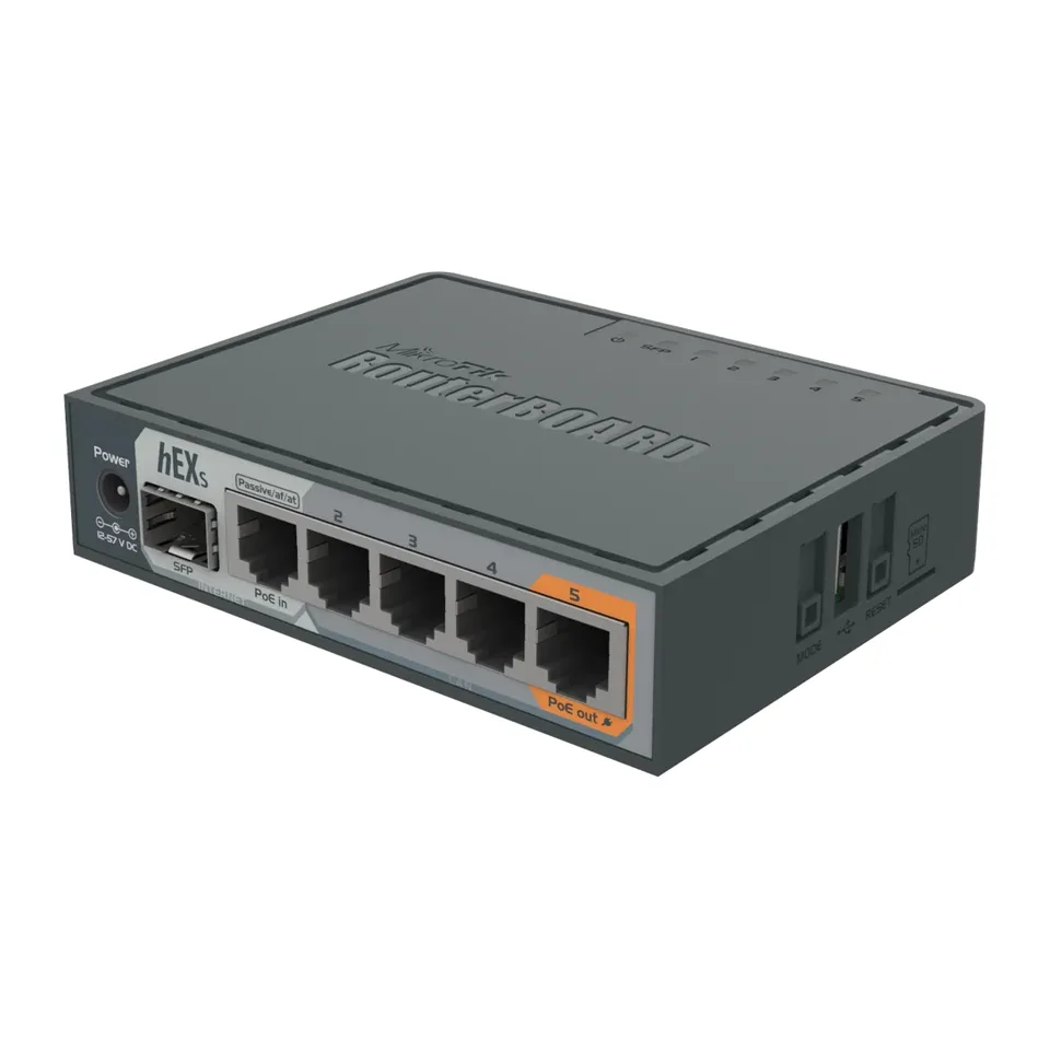 Router MikroTik hEX S RB760iGS 5 Puertos Gigabit, SFP, PoE, IPsec, USB, microSD