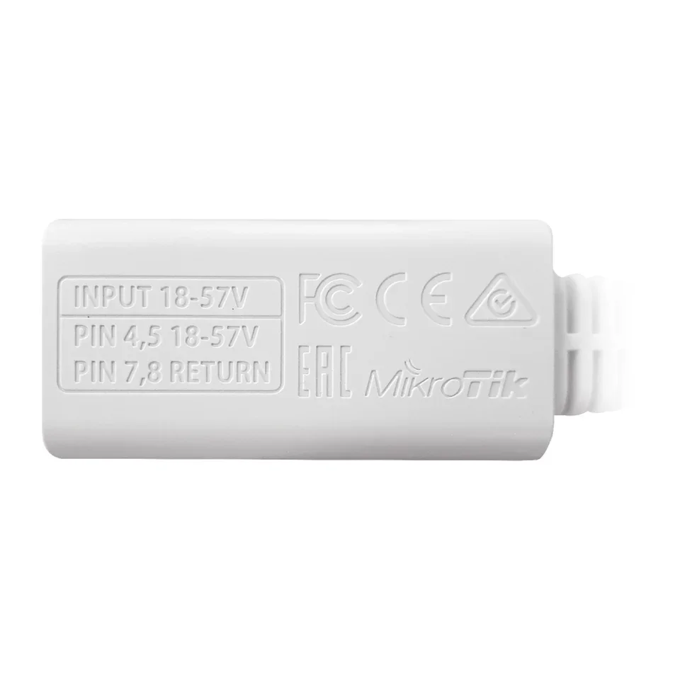 Inyector PoE Pasivo MikroTik RBGPOE Gigabit, Conectores Blindados, 18-57V